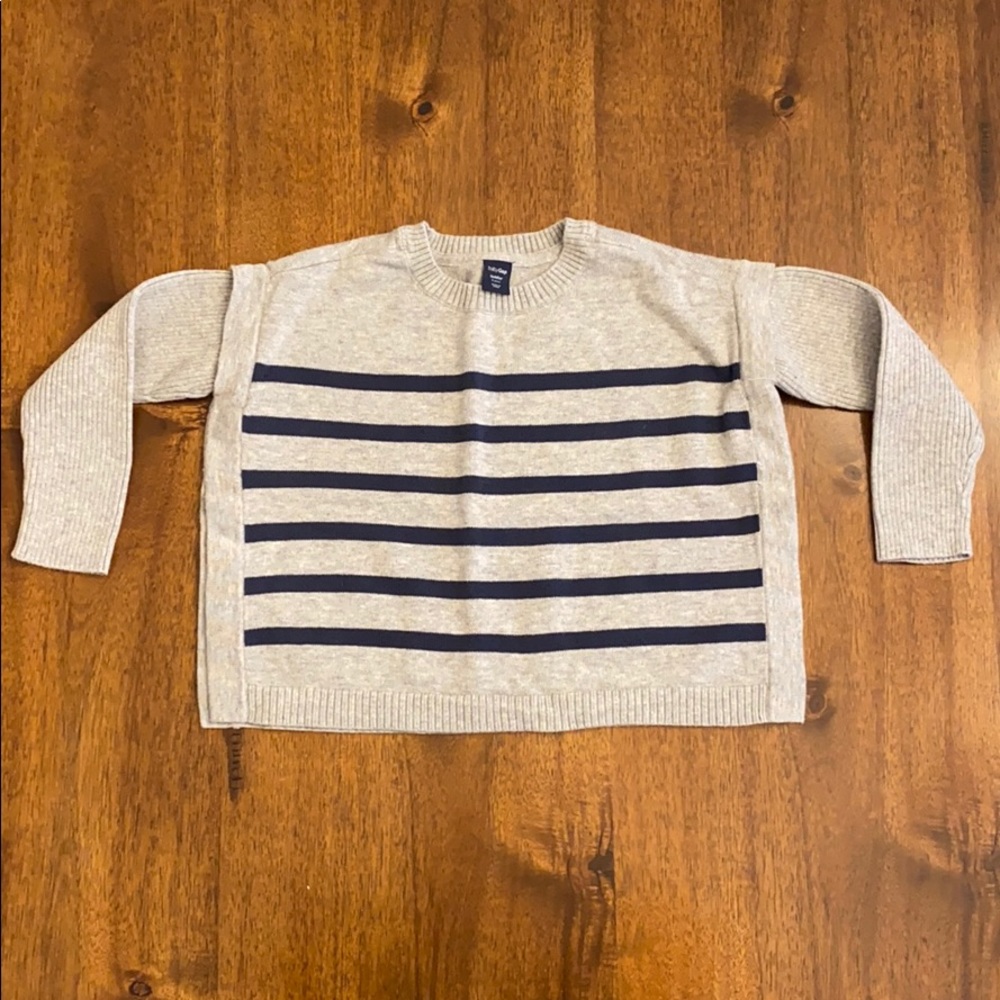 Baby Gap Toddler Girls Sz 3 Navy/Gray Sweater